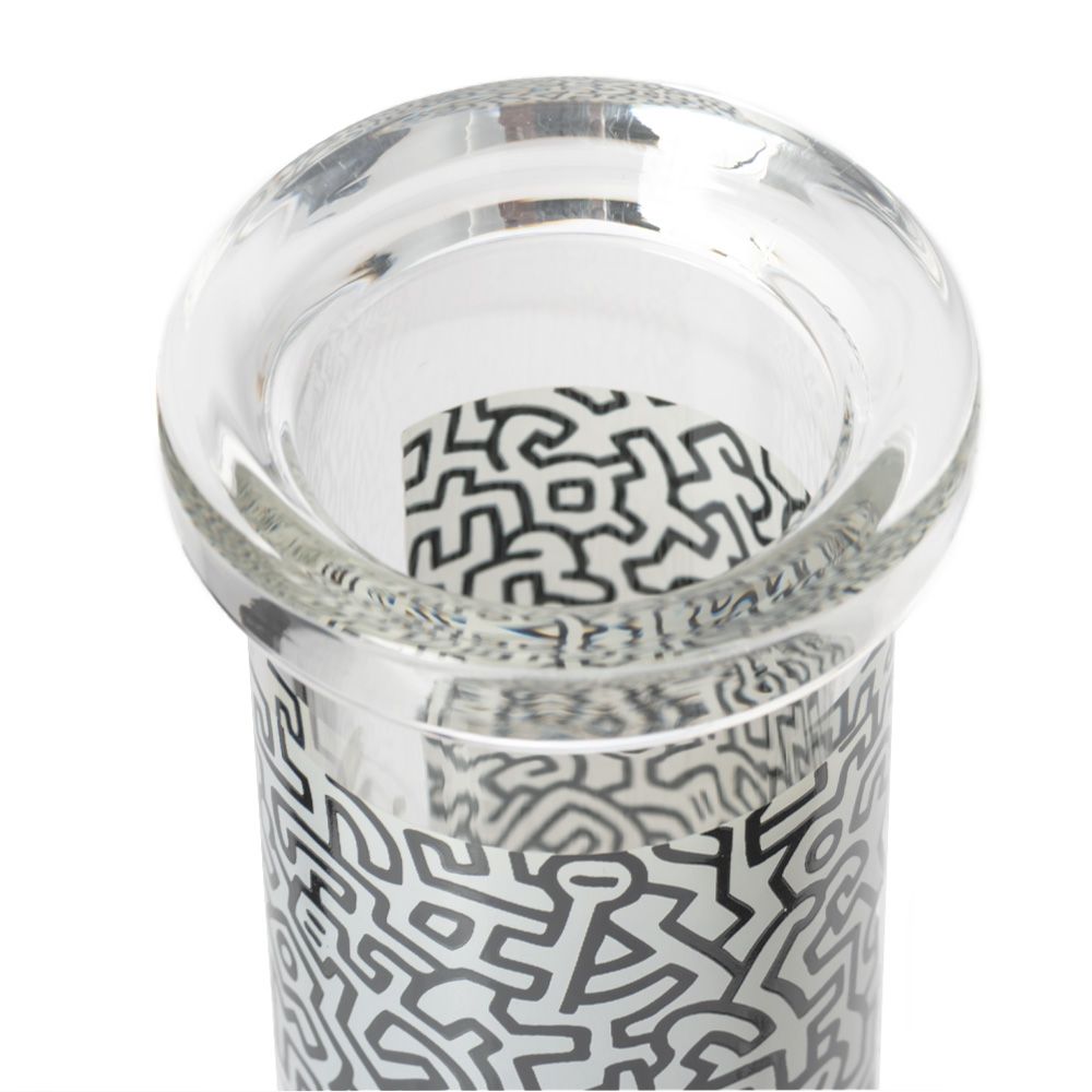 Black & White Glass Bong by Keith Haring detail